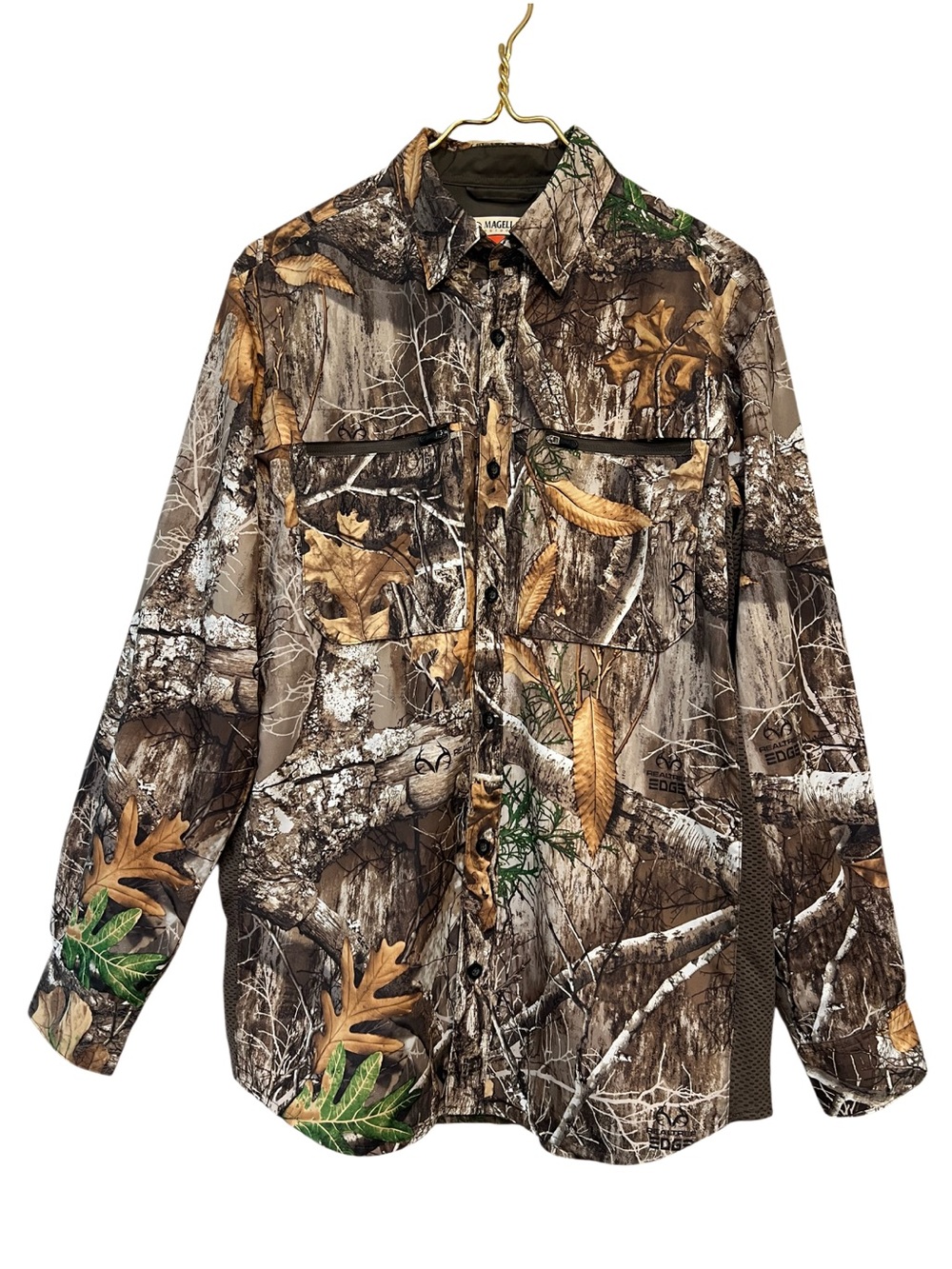 Magellan Outdoors Realtree Edge Camo Hunting Shirt Long Sleeve Size S